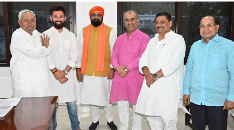 Chirag Paswan met Bihar CM Nitish Kumar in Patna.