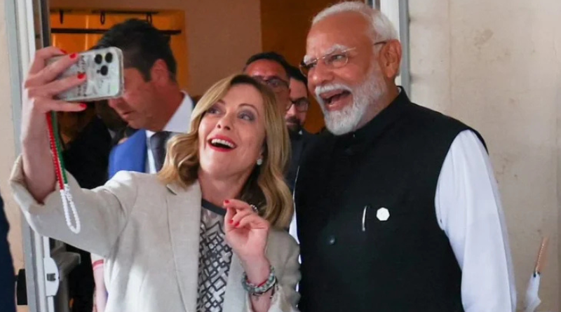 A selfie moment in Italy, PM Narendra Modi and his counterpart, Prime Minister of Italy Giorgia Meloni.