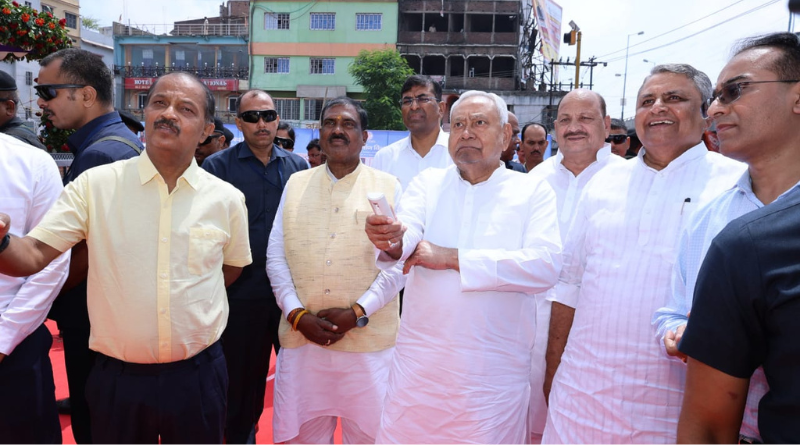 CM Nitish Kumar lays foundation stones for development projects worth Rs 574.16 crore in Muzaffarpur.
