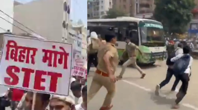 STET exam: massive student protest in Patna, demanding the exam before TRE-4.