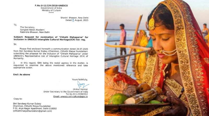 Centre moves to nominate Chhath Mahaparva for the UNESCO Intangible Cultural Heritage list.