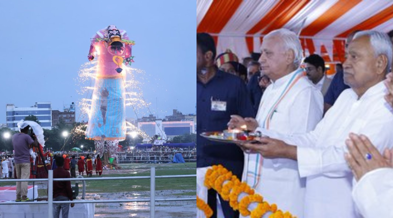 Vijayadashami was celebrated at Patna’s Gandhi Maidan, and rain disrupted the Ravana Vadh ceremony.