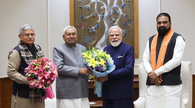 Nitish Kumar meets PM Narendra Modi in New Delhi; Development and political issues discussed.