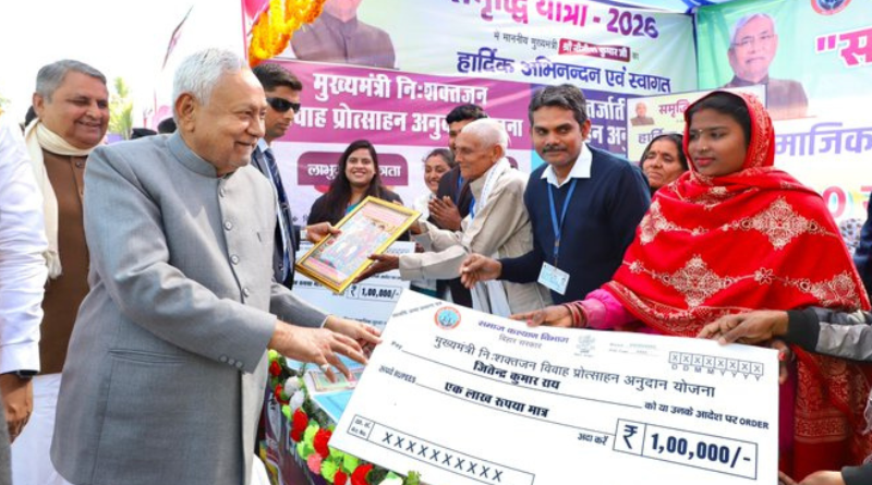 CM Nitish Kumar launches Rs 827 crore development projects in Samastipur under Samriddhi Yatra.