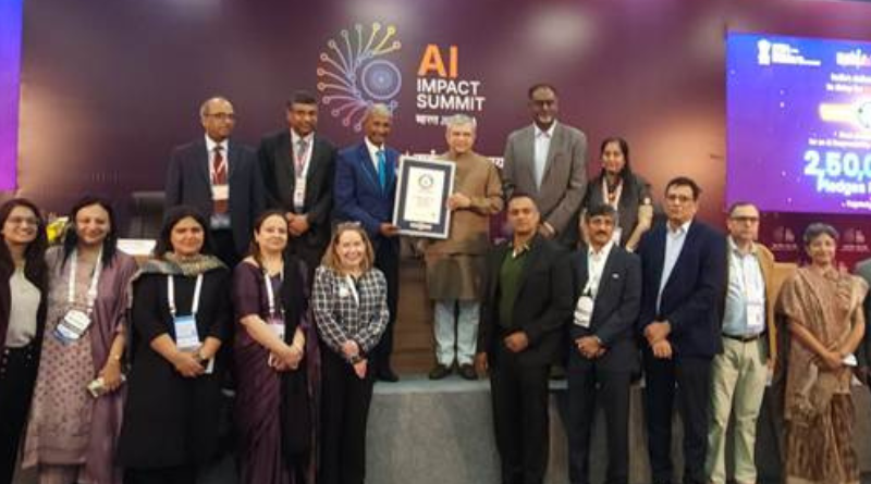 India sets a Guinness World Record for AI responsibility pledge at India AI Impact Summit 2026.