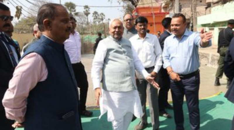Nitish Kumar inspected the Saidpur and Bakarganj drain projects, directed officials to expedite works.